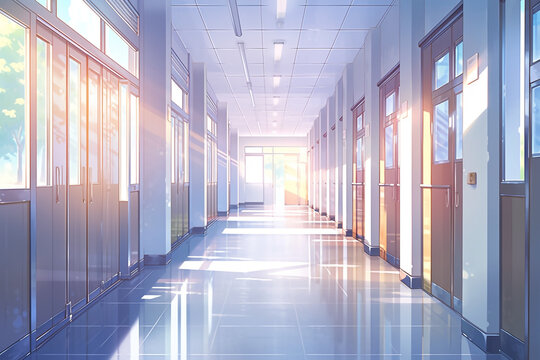 繊細で芸術的な学校や学園系背景のイラスト(AI generated image)