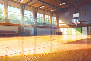 繊細で芸術的な学校や学園系背景のイラスト(AI generated image)