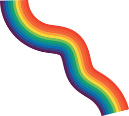 Color wave of LGBT community. Rainbow on white background Vector illustration