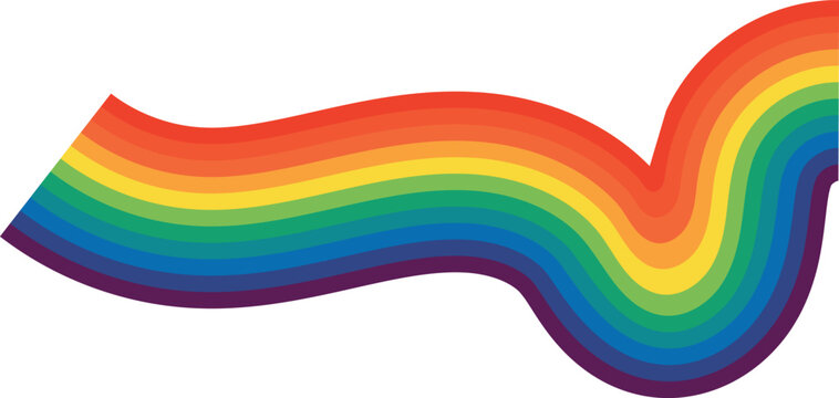 Color wave of LGBT community. Rainbow on white background Vector illustration