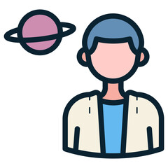male space scientist icon
