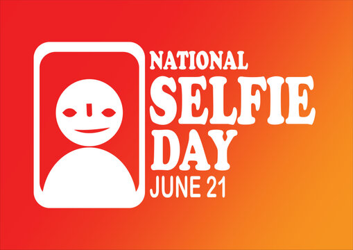 National Selfie Day Vector illustration. June 21. Holiday concept. Template for background, banner, card, poster with text inscription. - Powered by Adobe