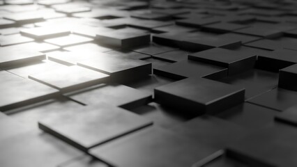 3d rendering of abstract dark geometric background.
