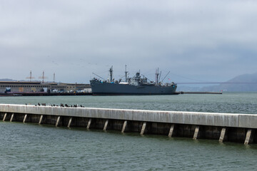 San Francisco, USA, June 29, 2022: The SS Jeremiah O'Brien in Pier 45 in San Francisco. SS Jeremiah...