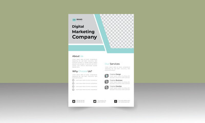 Creative Business Flyer template with Cayan color combination.