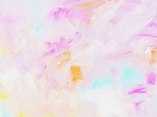 Abstract background. Acrylic and canvas. Bright colors: pink, lilac, blue, orange. Hand-drawn