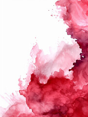 red watercolor abstract background with copy space, ai generated
