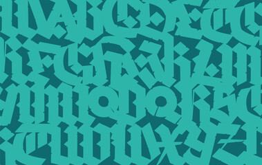 Pattern, ornament in the Gothic style. Vector. Alphabet. Calligraphy and lettering. Medieval latin letters. Graphic elements for corporate identity for the company. Elegant font for tattoos.