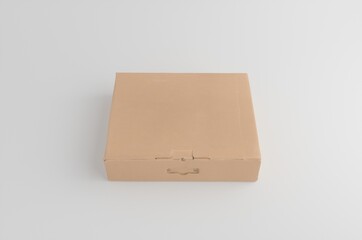 Corrugated Cardboard Box Mockup 3D Illustration