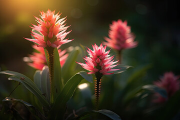 Aechmea flower created with Generative AI technology