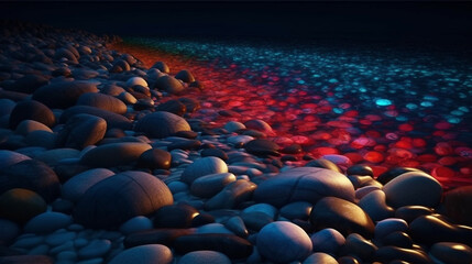 Obraz premium stones on the beach.generative ai