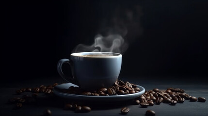 cup of coffee beans.generative ai