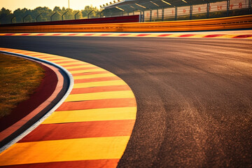 Double turn of motor sport asphalt race track