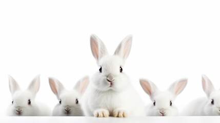 easter rabbit with simple white background top view Created With Generative AI Technology