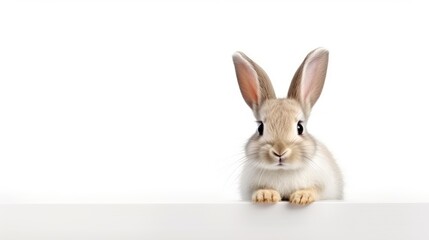 Obraz premium easter rabbit with simple white background top view Created With Generative AI Technology