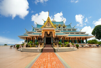 Wat Pa Phu Kon temple with the biggest white marble nirvana Buddha inside at Na Yung, Udon thani,...