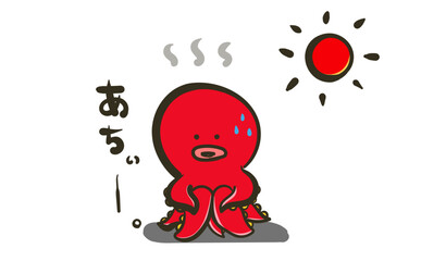 夏を感じるタコさんのイラスト