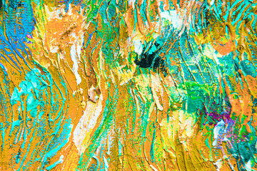 Colorful abstract oil painting art background. Texture of canvas and oil.