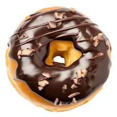 Boston cream chocolate donut isolated. Generative ai art