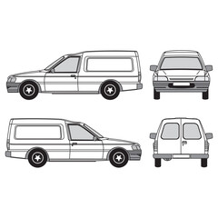 outline of van, minibus part 107