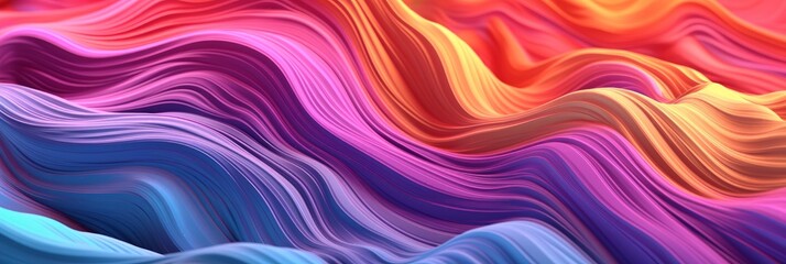 Fototapeta premium Abstract waves in bright and colorful style. Generative AI