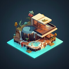 isometric view of a factory