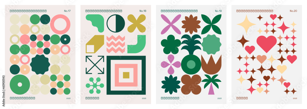 Canvas Prints abstract colorful geometric posters. vector patterns influenced by swiss style and minimalism. moder
