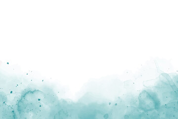 Artistic, abstract blue, teal, turquoise watercolor background with splashes with mist fog effect