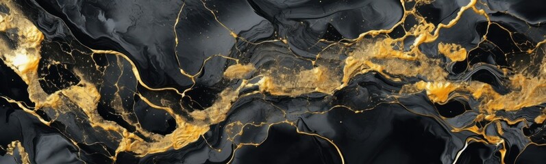 Obraz na płótnie Canvas Elegant and luxurious abstract marble background with a combination of black and gold colors. Generative AI