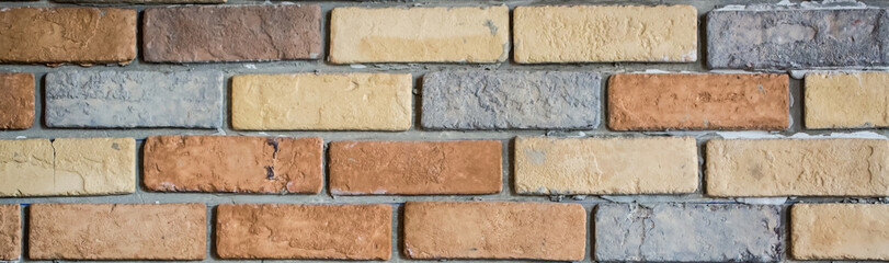 Brick old wall as background, loft style decoration brick texture for interior with copy space.