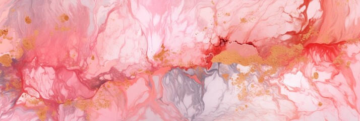Elegant and luxurious abstract marble background with a combination of pink and gold colors. Generative AI
