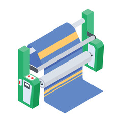An isometric icon of washing machine 