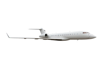 Modern advanced private business jet isolated on transparent background