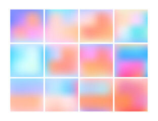 Gradient. Colorful holographic gradient background design set.