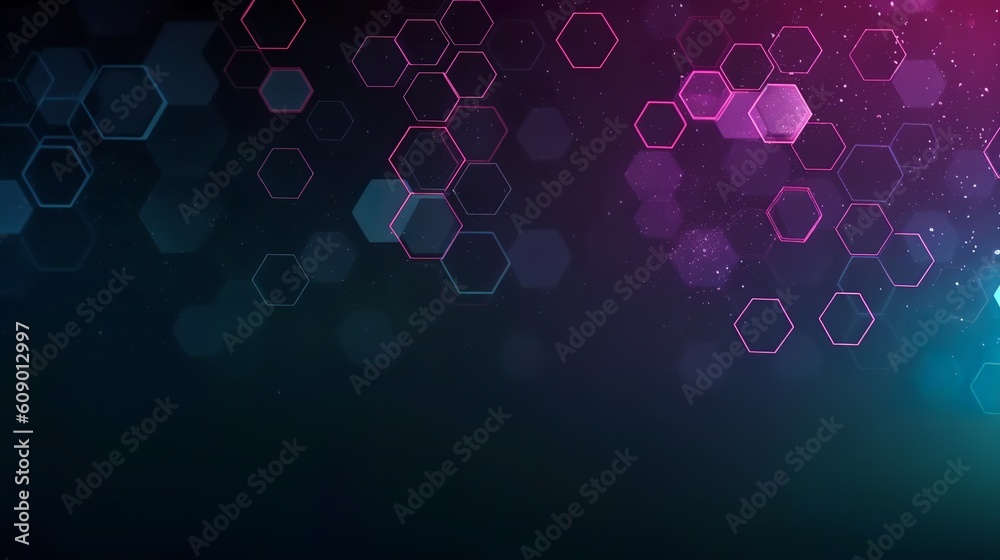 Wall mural abstract background with hexagonal shapes, generative ai