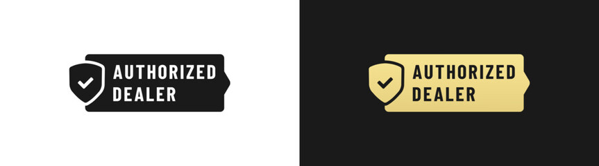 Authorized dealer label or Authorized dealer sign vector isolated flat style. Best Authorized dealer label for service design element. Authorized dealer sign vector for reliable service design.