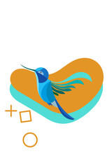 blue bird on a branch, Bird vector illustration design 