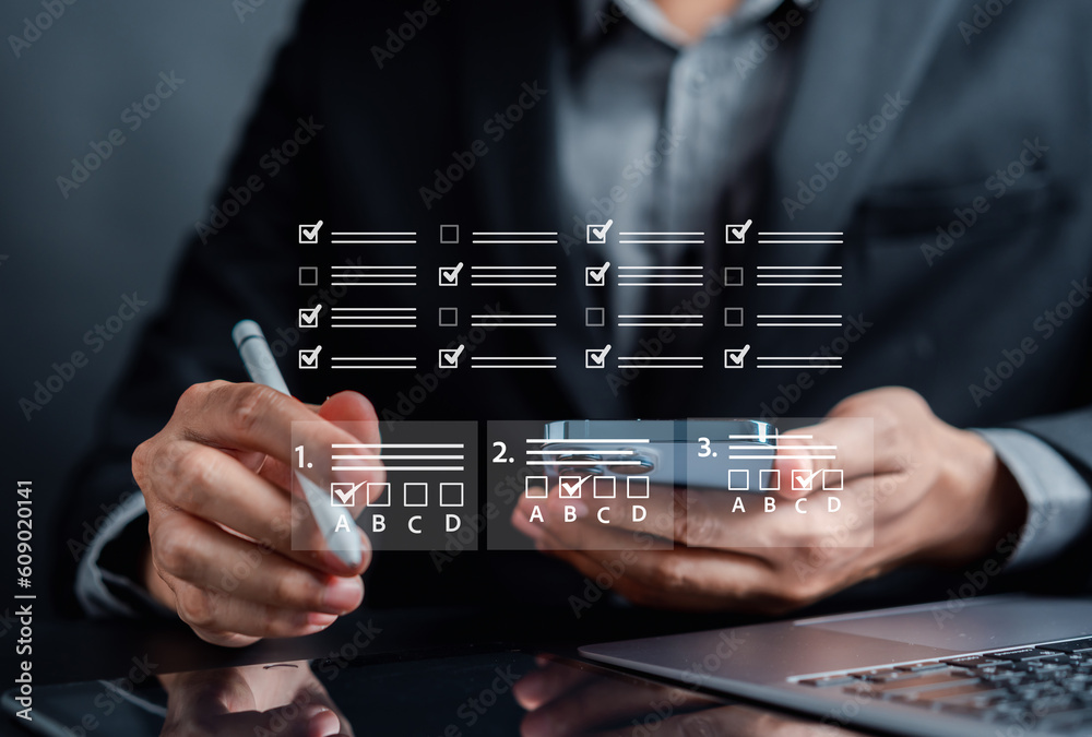 Poster digital guarantee approvement , business checking quality assurance qa or qc management, certificati