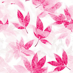 sakura_leaves_pattern_on_white_background, generative AI