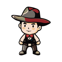 cute vector illustration of cowboy mascot