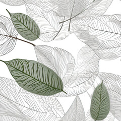 ipe_leaves_pattern_on_white_background, generative AI
