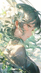 Green Haired Anime Girl