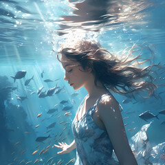Underwater Anime Girl