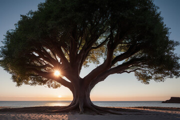 AI fantasy tree on the beach 04