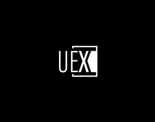 Fototapeta na wymiar UEX Logo and Graphics Design, Modern and Sleek Vector Art and Icons isolated on black background