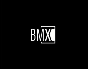 BMX Logo and Graphics Design, Modern and Sleek Vector Art and Icons isolated on black background
