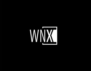 WNX Logo and Graphics Design, Modern and Sleek Vector Art and Icons isolated on black background