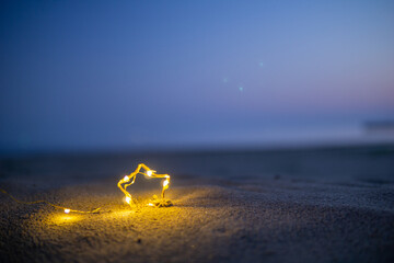 砂浜と星