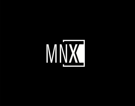 MNX Logo and Graphics Design, Modern and Sleek Vector Art and Icons isolated on black background