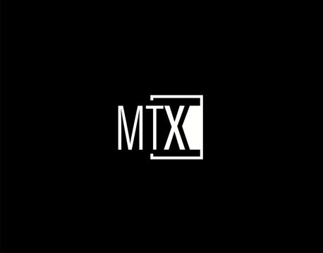 MTX Logo and Graphics Design, Modern and Sleek Vector Art and Icons isolated on black background